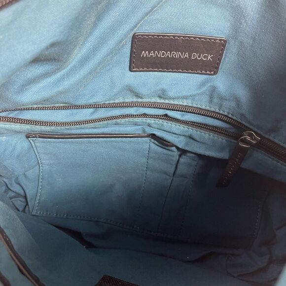 Mandarina Duck Soft Leather Black laptop,Computer office shoulder bag - Picture 15 of 16